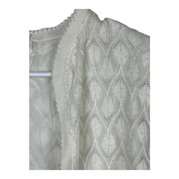 Vintage Vienna Lace White Cardigan Sweater Pin up Acrylic Small - Picture 3 of 7